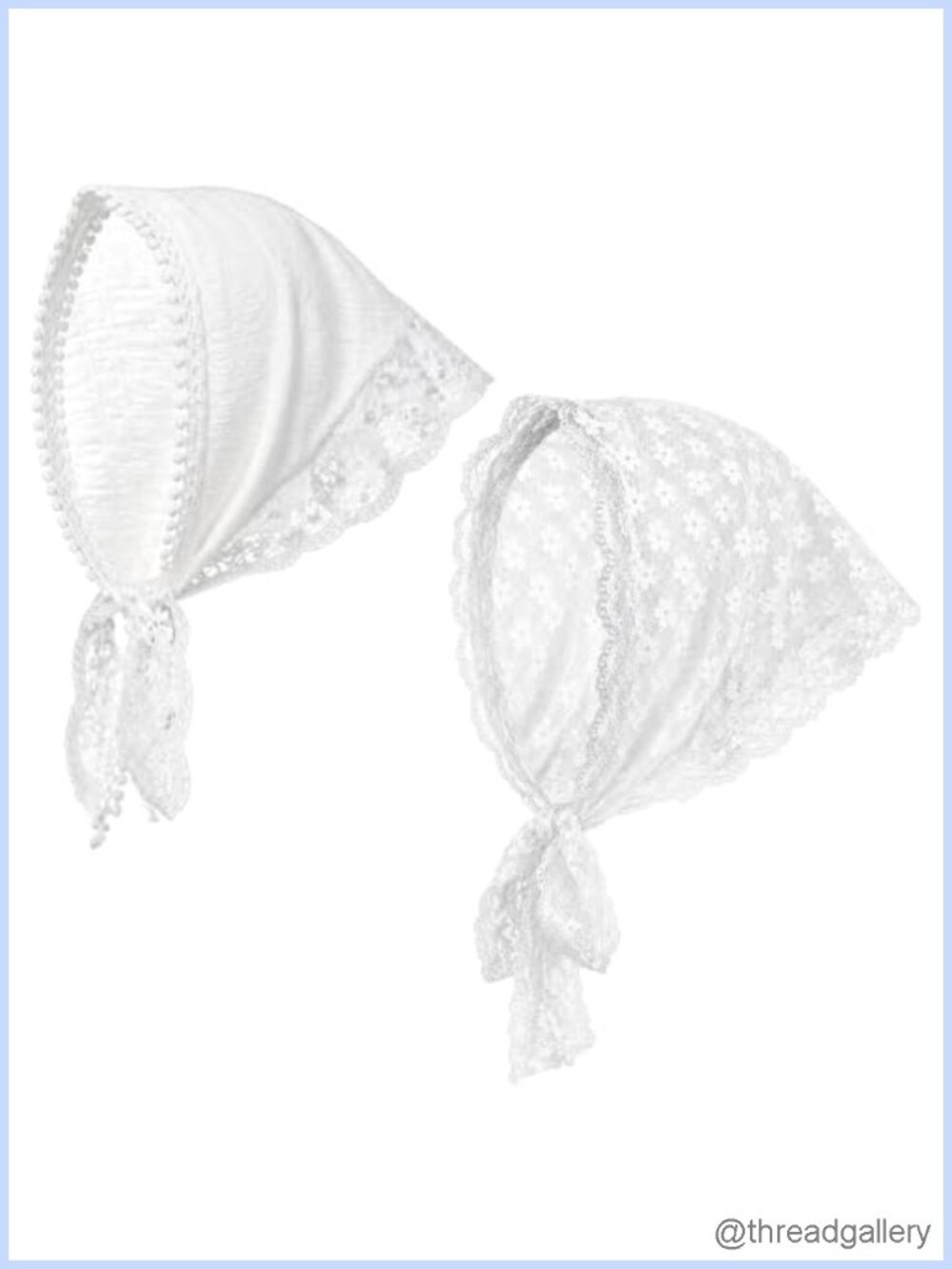 Lace Head Scarf & Bandana Set for Women - Lightweight Polyester Hair Accessories